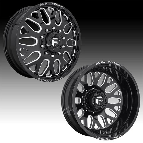 Fuel FF19D Gloss Black Milled Forged Dually Custom Truck Wheels 1